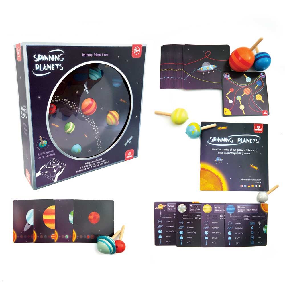 Houten spinnende planeten. 5+