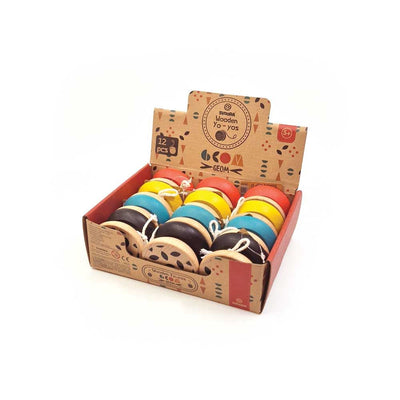 Dsp. houten yo-yo's. geom. 4 ass 6+