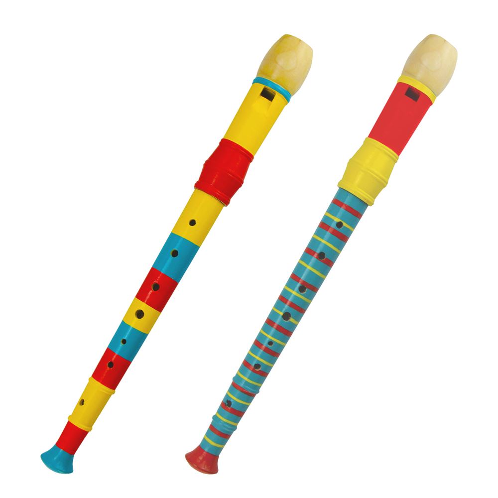 Houten blokfluit 32 cm. 2 ass. 3+