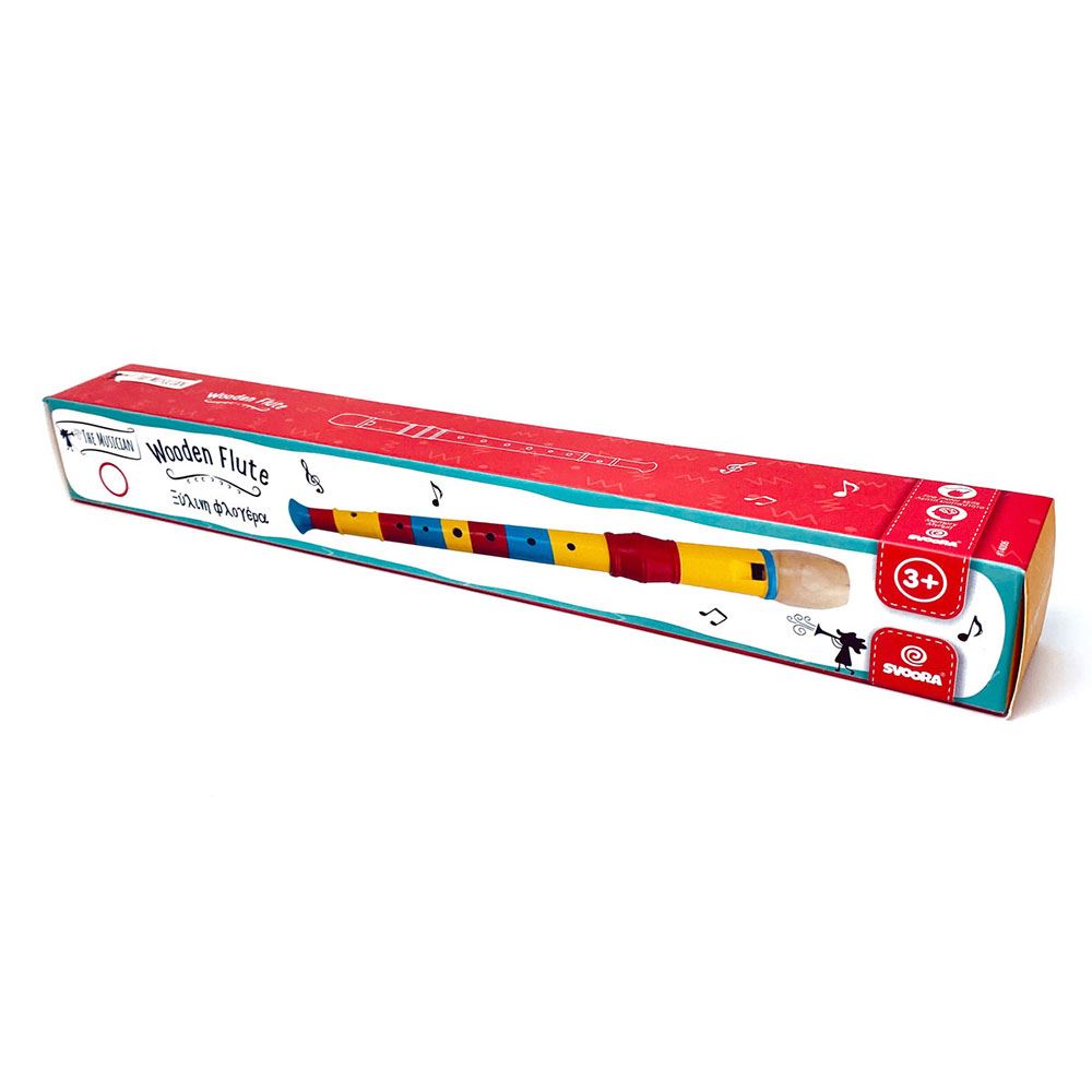 Houten blokfluit 32 cm. 2 ass. 3+