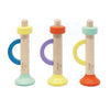 Dsp. houten trompet. 9 stuks in display