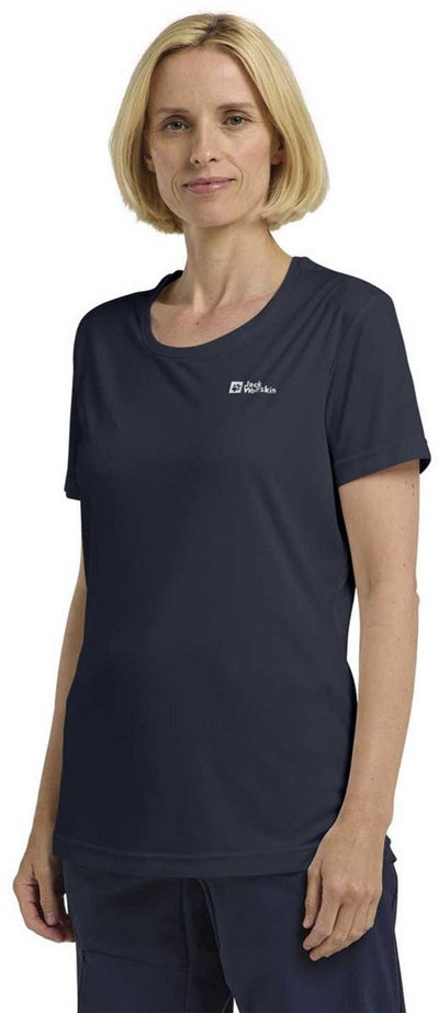 Jack wolfskin tech t w dames outdoorshirt-midnight sky
