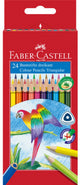 Faber-castell kleurpotloden - driekantig - kartonnen etui à 24 stuks - fc-116544