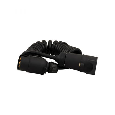 Spiraalkabel 7 pol. stekker + 7 pol. stekkerdoos