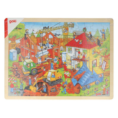 Goki houten legpuzzel - bouwplaats, 96st.