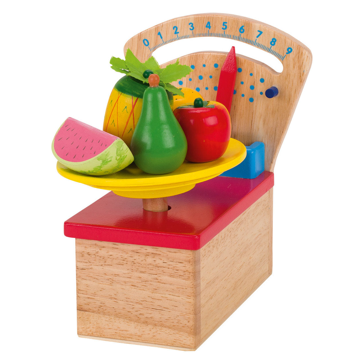 Goki weegschaal 12,6x15,2x17,2cm, hout, 3+