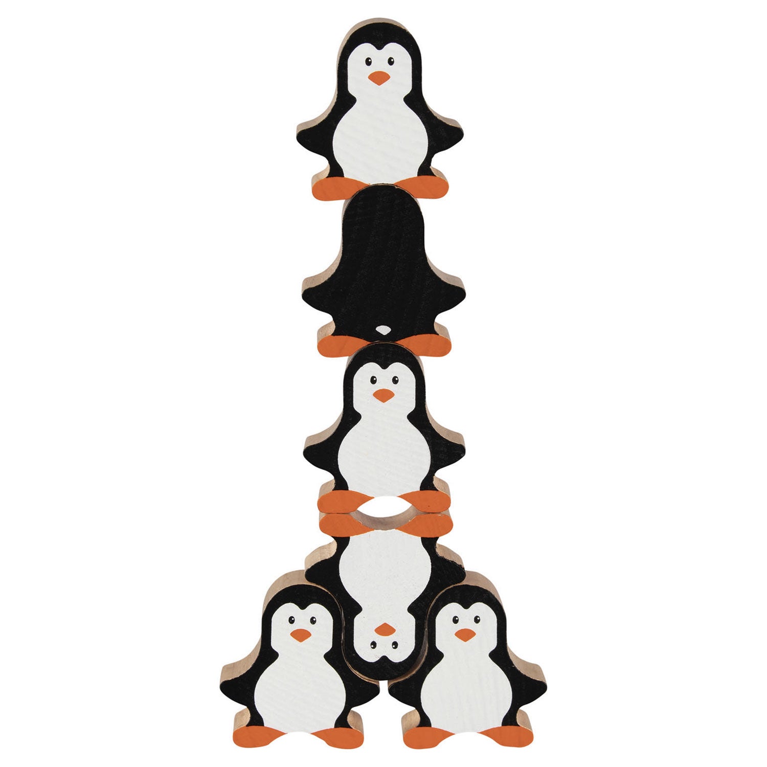 Goki houten stapelspel pinguin