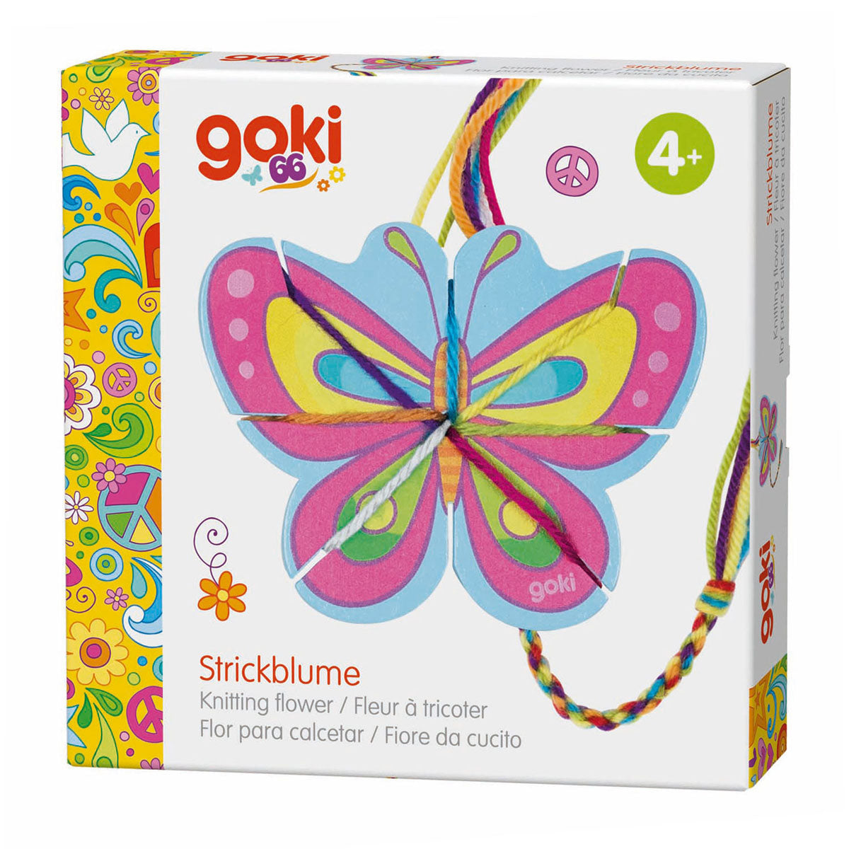 Goki breiwerk speelgoed bloem en vlinder creatief handwerk.