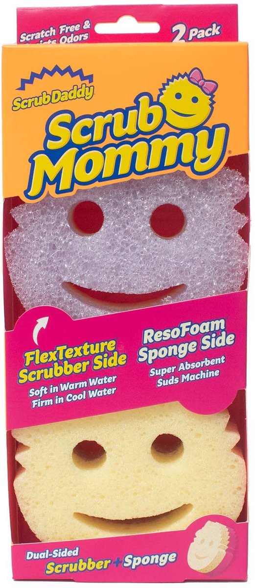 Scrub daddy scrub mommy schoonmaakspons – violet – 2 stuks