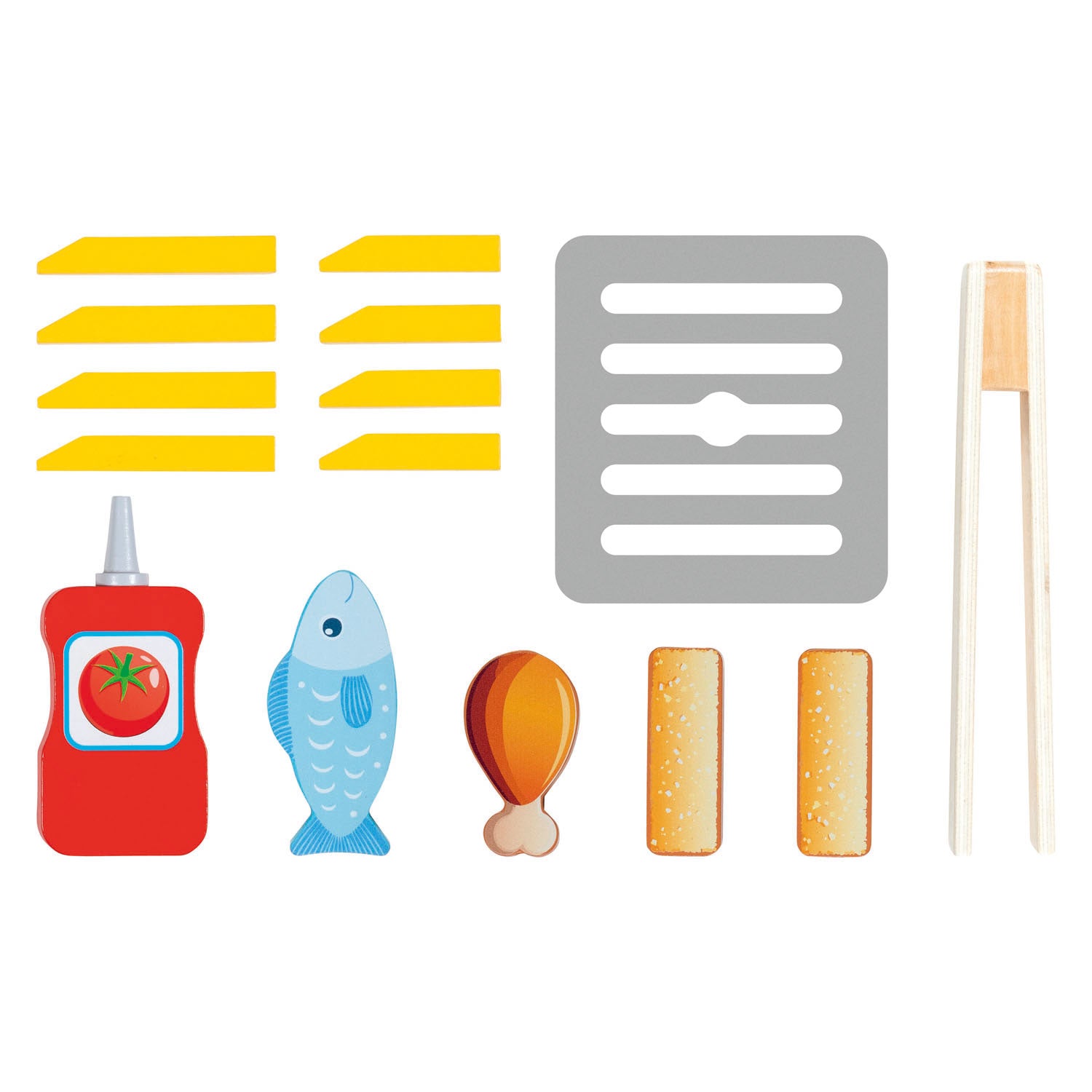 Goki houten speelgoed airfryer met accessoires - 16dlg.