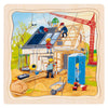 Goki houten 3-lagen puzzel - huis bouwen - 35st.