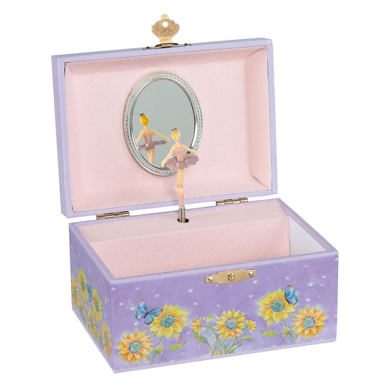 Goki muziekdoos ballerina bloemen paars