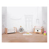 Goki poppenhuismeubeltjes: design kinderkamer, 12-delig, 10,2x6x5,5cm (bed), beukenhout en stof, 3+