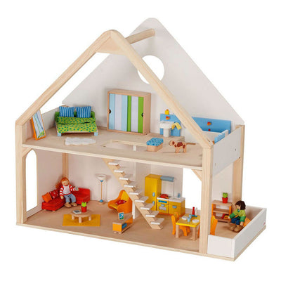 Goki houten poppenhuis met 2 verdiepingen