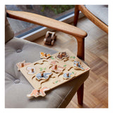 Goki houten noppenpuzzel bosdieren, 9st. - afbeelding 2
