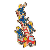 Goki puzzel: de brandweer 30x21x0,8cm, 9-delig, hout, puzzelstukjes blijven rechtop staan, 2+ - afbeelding 2