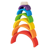 Goki houten bouwblokken regenboog, 5dlg. - afbeelding 5