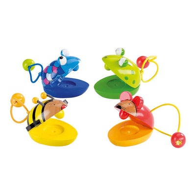Goki houten castagnetten. 5 cm. 4 motieven. 3