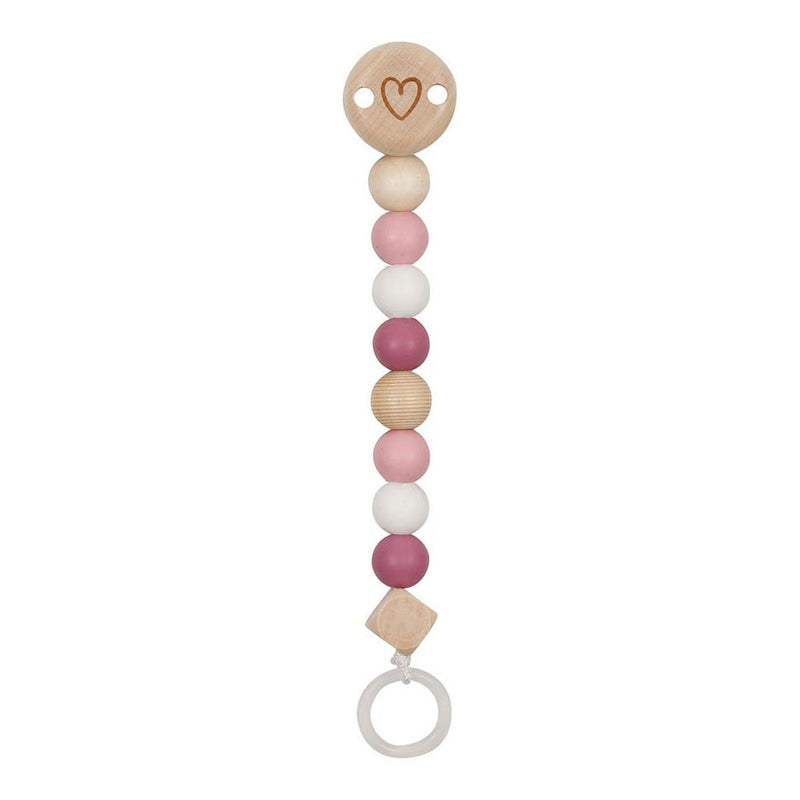 Goki houten fopspeenketting hart roze