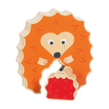 Goki puzzel: egel 10x2,1x11cm, stand-up puzzel, 2-delig, hout, 1+ - afbeelding 2