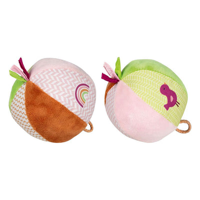 Goki zachte bal baby speelgoed met bel roze groen regenboog.