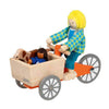Goki poppenhuis houten bakfiets met kind en hond