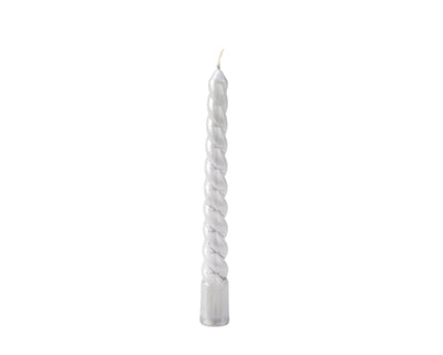 Decoris kerstboomkaars zilver ø1,2x10cm set a 8