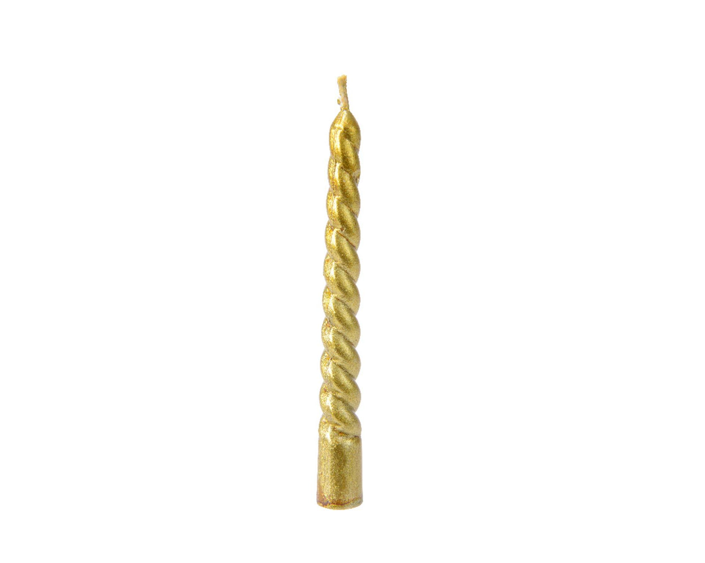 Decoris kerstboomkaarsjes swirl wax goud ø1,2x10cm verpakt per 8 stuks