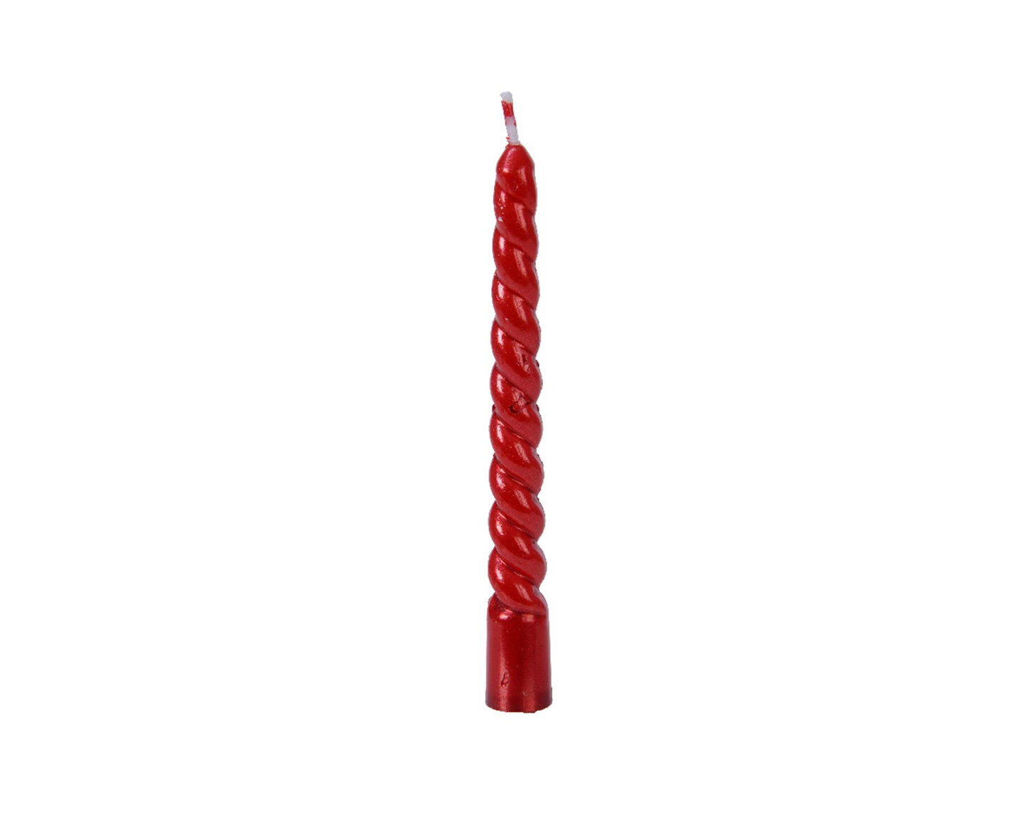 Decoris kerstboomkaarsjes swirl wax rood ã˜1,2x10cm verpakt per 8 stuks