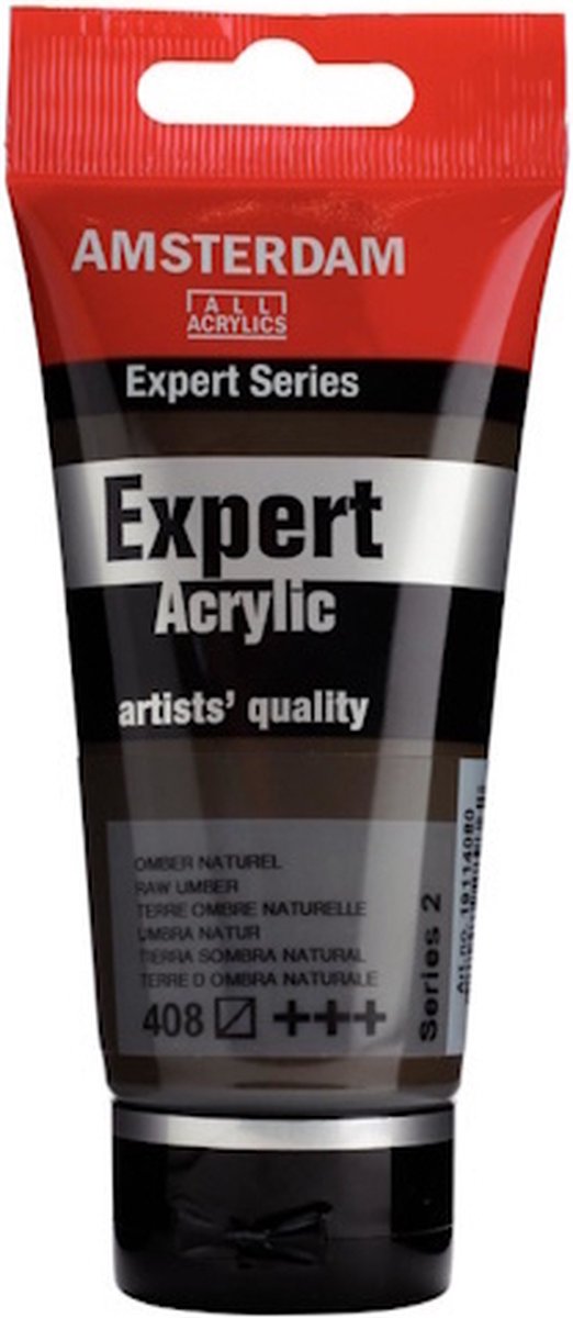 Amsterdam expert acrylverf - bruine acrylverf - #408 omber naturel - acrylic paint - acrylaatverf – acrylic paint – hobbyverf – kunstschildersverf - hobbyverf bruin - 75ml