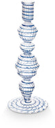 Pip studio kandelaar swirl - kaarsenhouder van glas - donkerblauw - 22cm