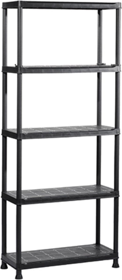 Keter kunststof stellingkast - opbergrek - 75x32x176cm - zwart
