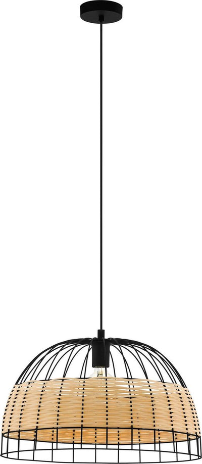 Eglo anwick - hanglamp - e27 - ø 50 cm - zwart rotan