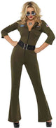 Vegaoo hottie top gun™ pilotenkostuum voor dames - verkleedkleding - medium