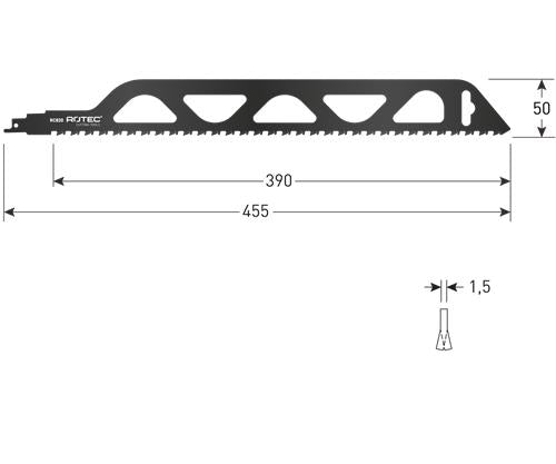 Rotec reciprozaagblad rc820 hm 455mm (1st)