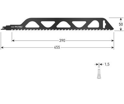 Rotec reciprozaagblad rc820 hm 455mm (1st)
