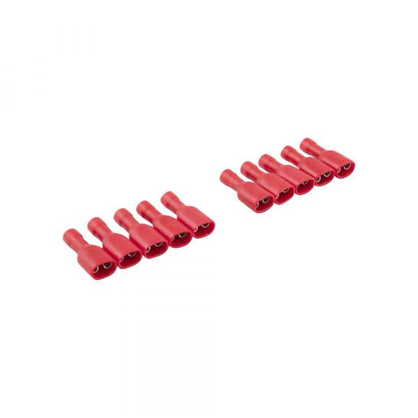 Kabelschoen vrouw geisol. rood 10x