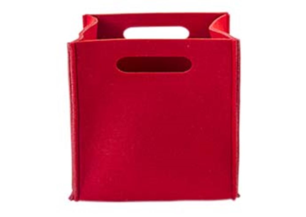 Bewaarbox vilt 20x20 cm rood