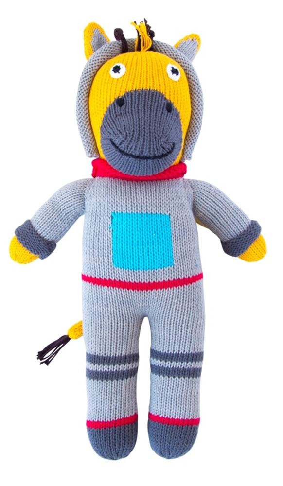 Knuffel gebreid giraf spaceman 36 cm (2