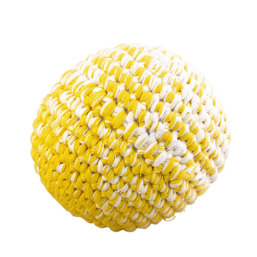 Bal gehaakt gemeleerd okergeel 12 cm (3
