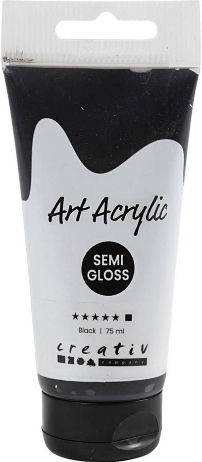 Pigment art acrylverf – zwarte verf – acrylaatverf – acrylic paint – hobbyverf – sneldrogende verf – dekkende verf – waterbasis verf – mars black – dekkend – – 75 ml