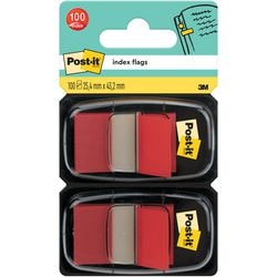 Post-it ® index duo pack rood - 25,4 x 43,2 mm - 50 tabs dispenser
