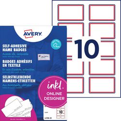 Zelfklevende naambadges avery zweckform zelfklevend 50x80 mm