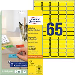 Herkleefbare etiketten avery zweckform stick lift geel