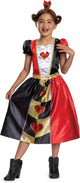 Disguise disney - alice in wonderland, hartenkoningin jurk classic, maat m (7-8 jaar), meisjes