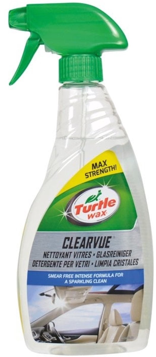 Turtle wax gl clearvue glasreiniger - voor glas spiegels - maximaal reinigend vermogen - maakt streepvrij schoon - verwijdert tabaksvlekken, vingerafdrukken en vuil – voor binnen buiten - 500ml