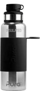 Pura thermos sportfles 650 ml - thermoskan - thermosbeker - plasticvrij - met dubbele wand - inclusief sportdop en sportsleeve - top is verwisselbaar - zwart