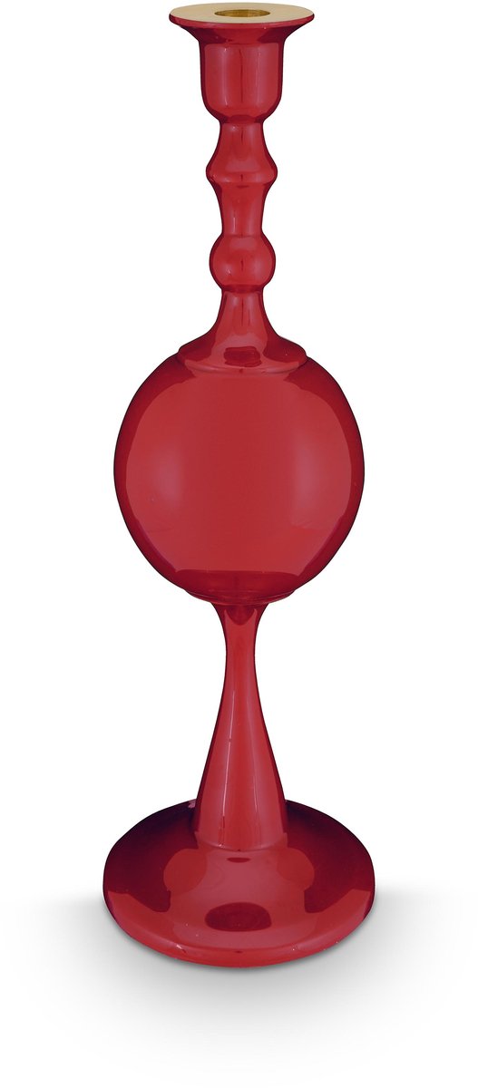 Pip studio kandelaar sphere - kaarsenhouder van metaal - donkerrood - 37cm