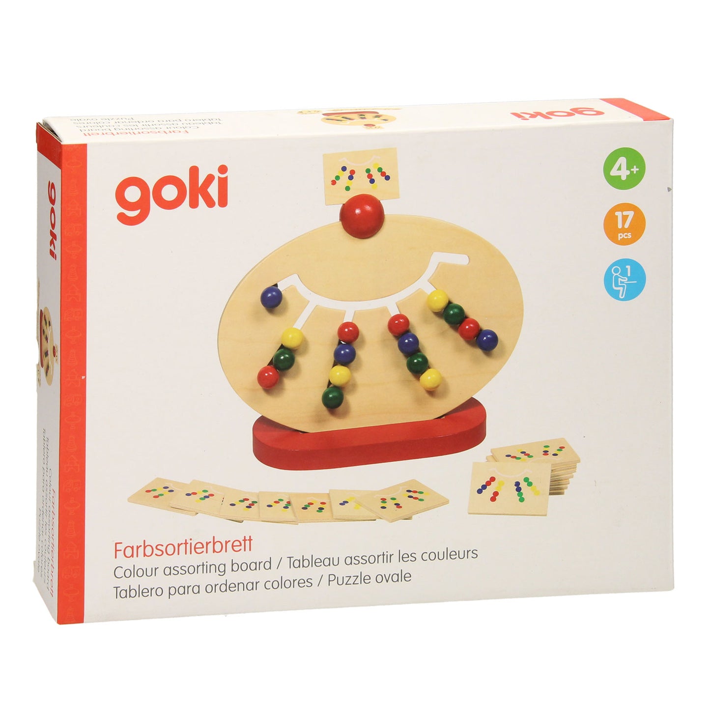 Goki kleurenrangschikspel 23x28cm, met 16 voorbeeldplaatjes, 4+ 4