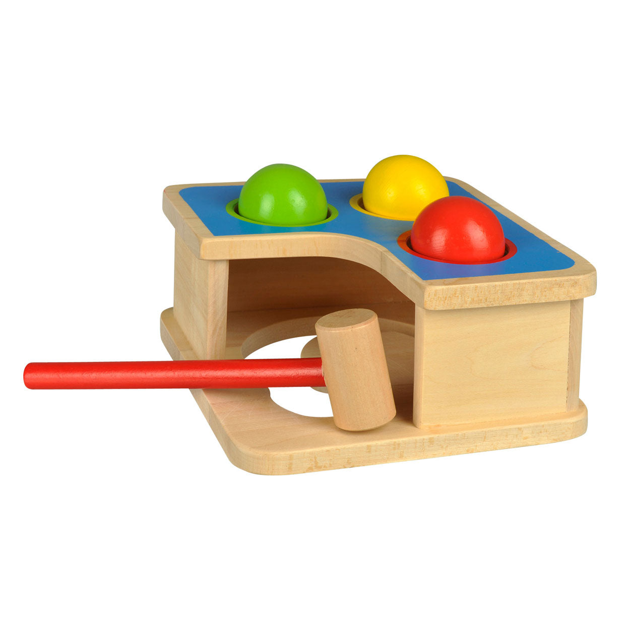 Goki klopbank en knikkerbaan 18x18x8cm, hout